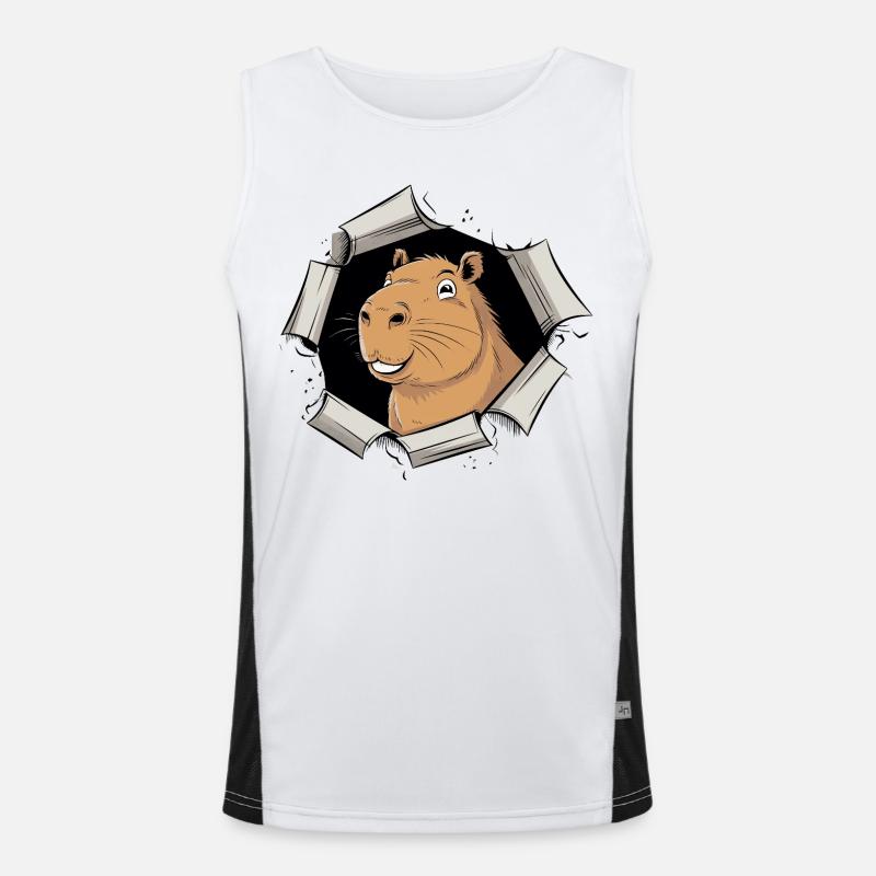 Bande dessinée Capybara – Percée pacifique Débardeur respirant contrasté Homme 