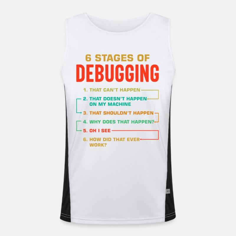 6 Stages of Debugging Men's Functional Contrast Tank Top 