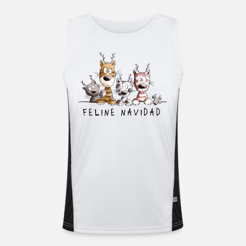 Félin Navidad Chats Noël Débardeur respirant contrasté Homme 