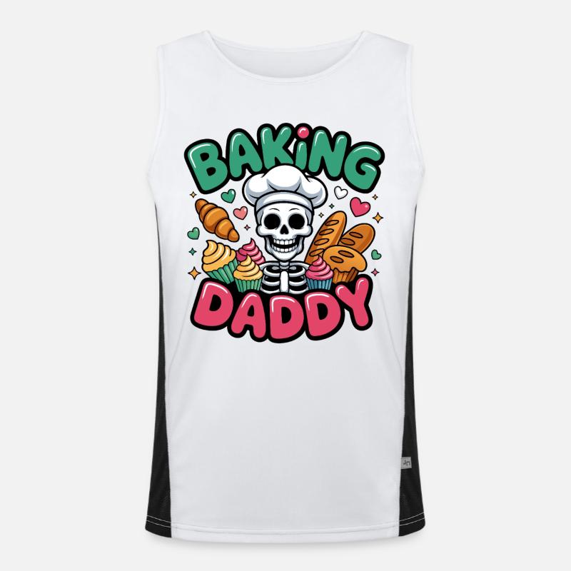Baking Daddy Skull Cook Men's Functional Contrast Tank Top 