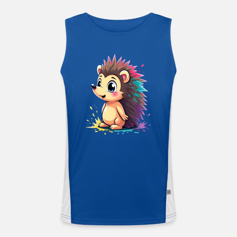 Regenbogenstachel Igelchen Funktionelles Kontrast-Tank Top für Männer 