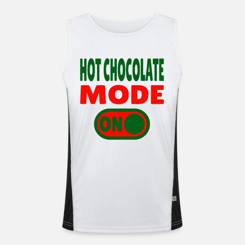 Hot Chocolate Mode ON - Men's Functional Contrast Tank Top  - white/black