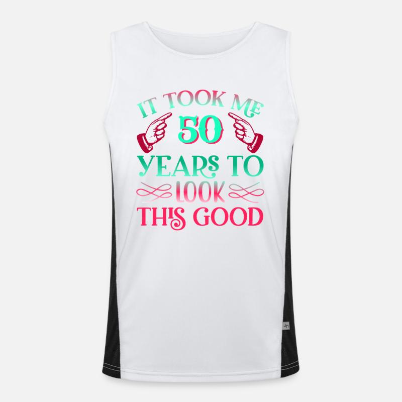It took 50 years to look so good Men's Functional Contrast Tank Top 