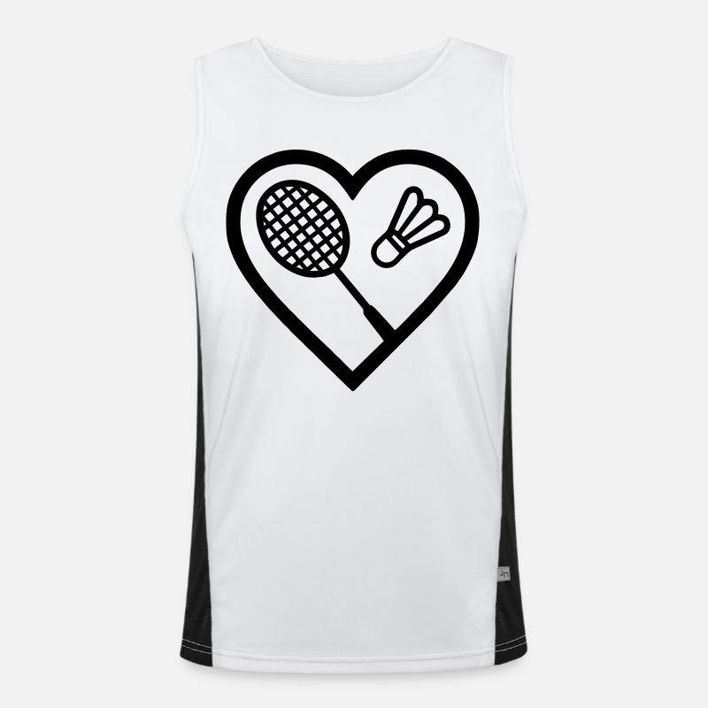 Coeur + Badminton – Badminton Passion Débardeur respirant contrasté Homme 