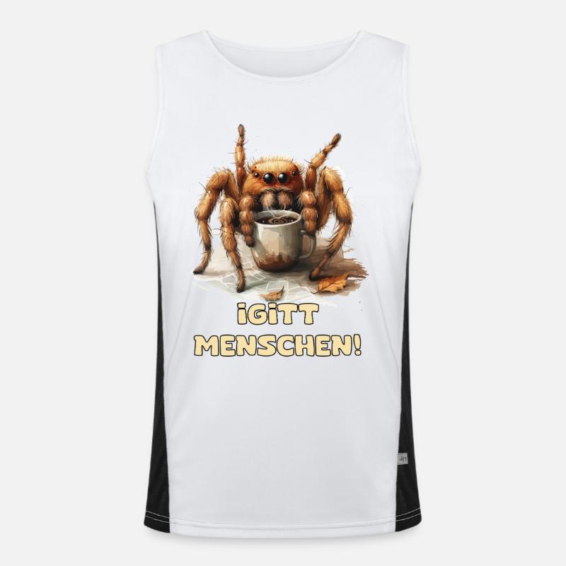 Kaffee Spinnenwitz Débardeur respirant contrasté Homme 