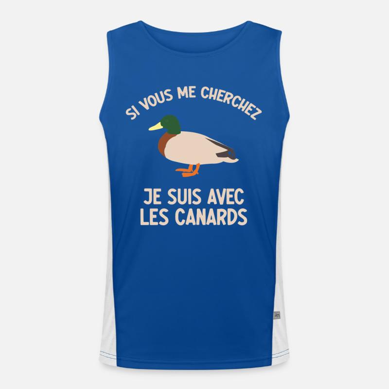 Wenn du mich suchst, bin ich bei den Enten Funktionelles Kontrast-Tank Top für Männer 