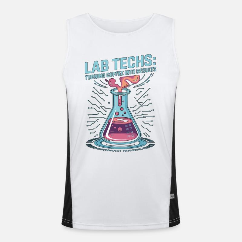 Lab Techs Turning Coffee Into Results Phlebotomist Funktionelles Kontrast-Tank Top für Männer 