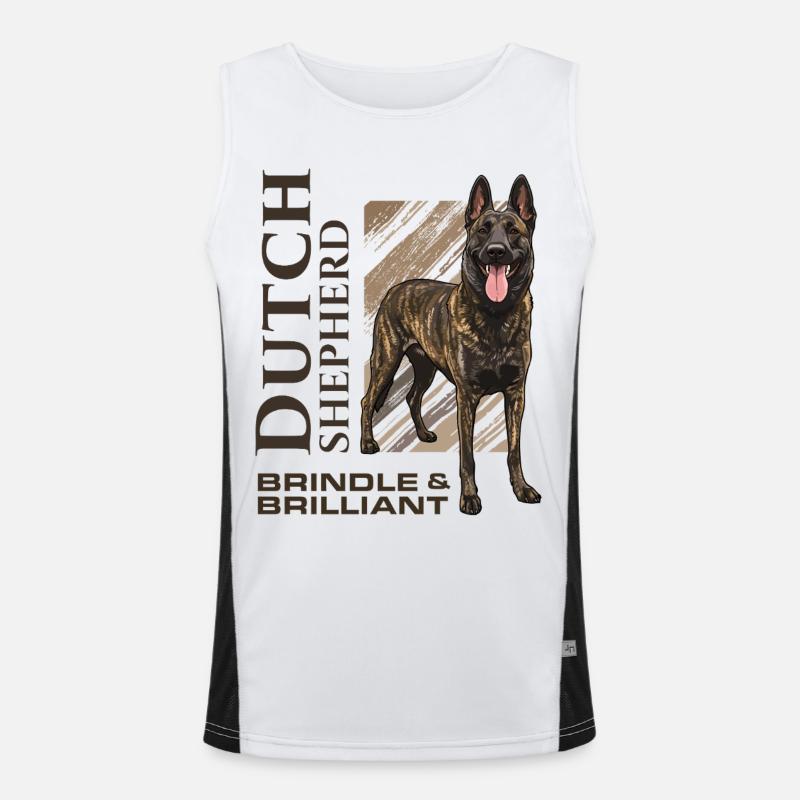 Dutch Shepherd - Dutchie  - Men's Functional Contrast Tank Top  - white/black