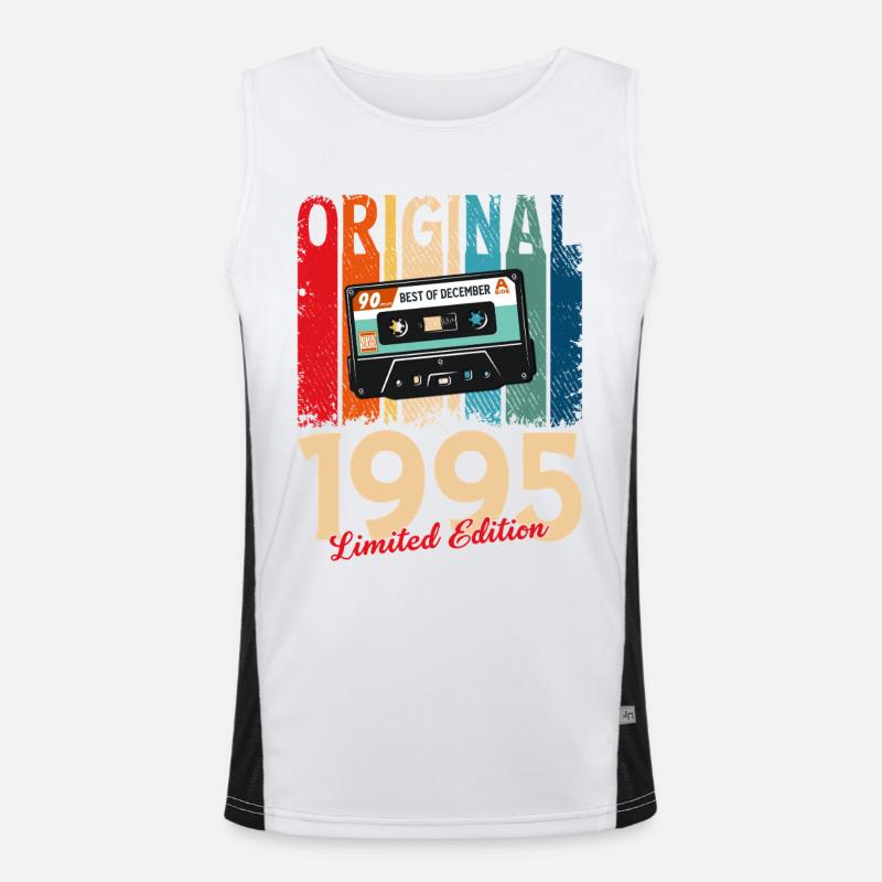 30th Birthday Cassette December 1995 - Men's Functional Contrast Tank Top - white/black