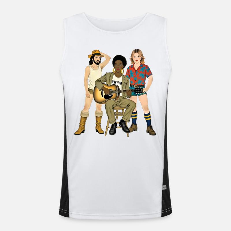 B W DU WILLST B - nette Leute Funktionelles Kontrast-Tank Top für Männer 