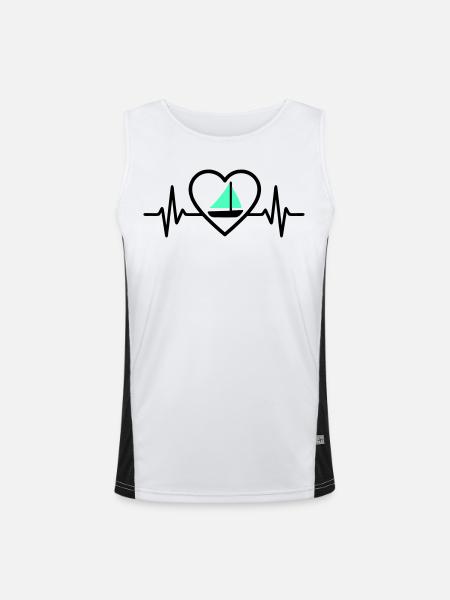 Heart Sailing – Passion Boat - Men's Functional Contrast Tank Top  - white/black