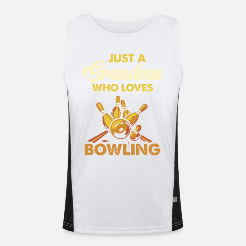Grand-mère du bowling adore le bowling Débardeur respirant contrasté Homme 