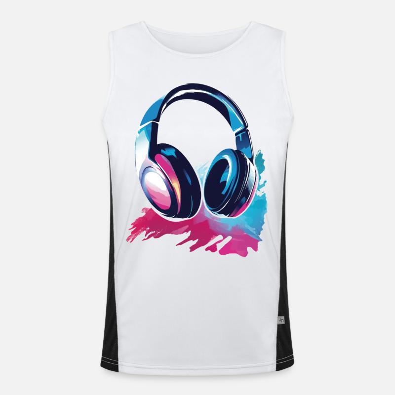 Headset Kopfhörer Funktionelles Kontrast-Tank Top für Männer 