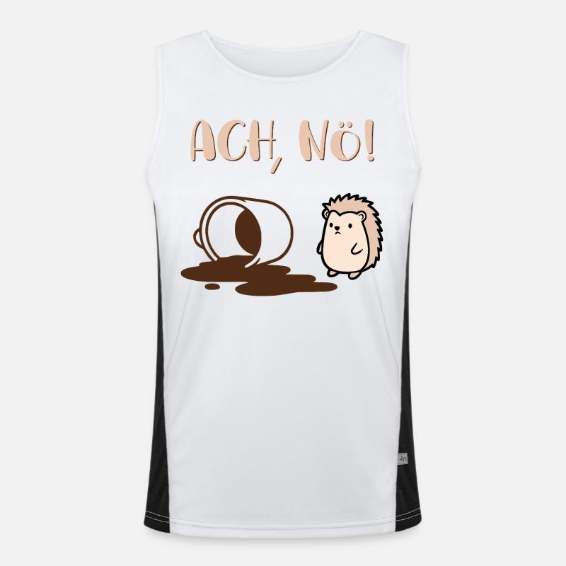Kaffee Laune Tag Igel Funktionelles Kontrast-Tank Top für Männer 