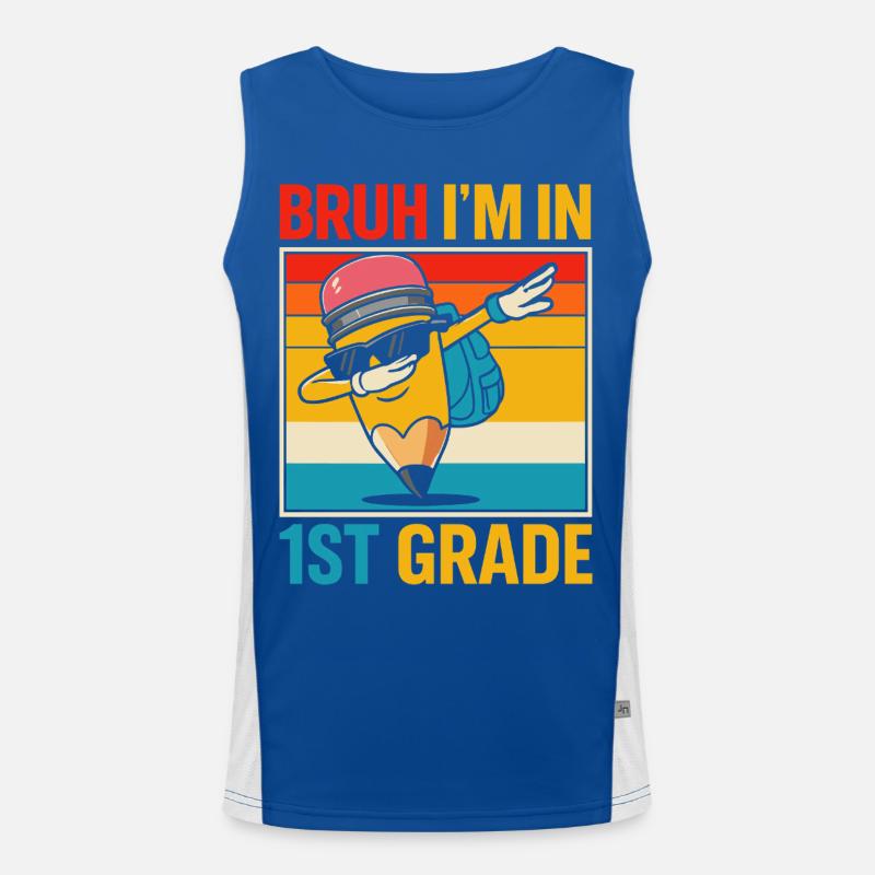 1st Grade School Enrollment Men's Functional Contrast Tank Top 