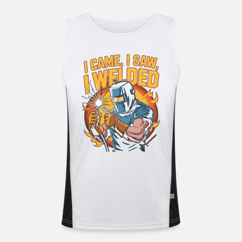 Welder I Came I Saw I Welded Craftsmanship Welding Funktionelles Kontrast-Tank Top für Männer 