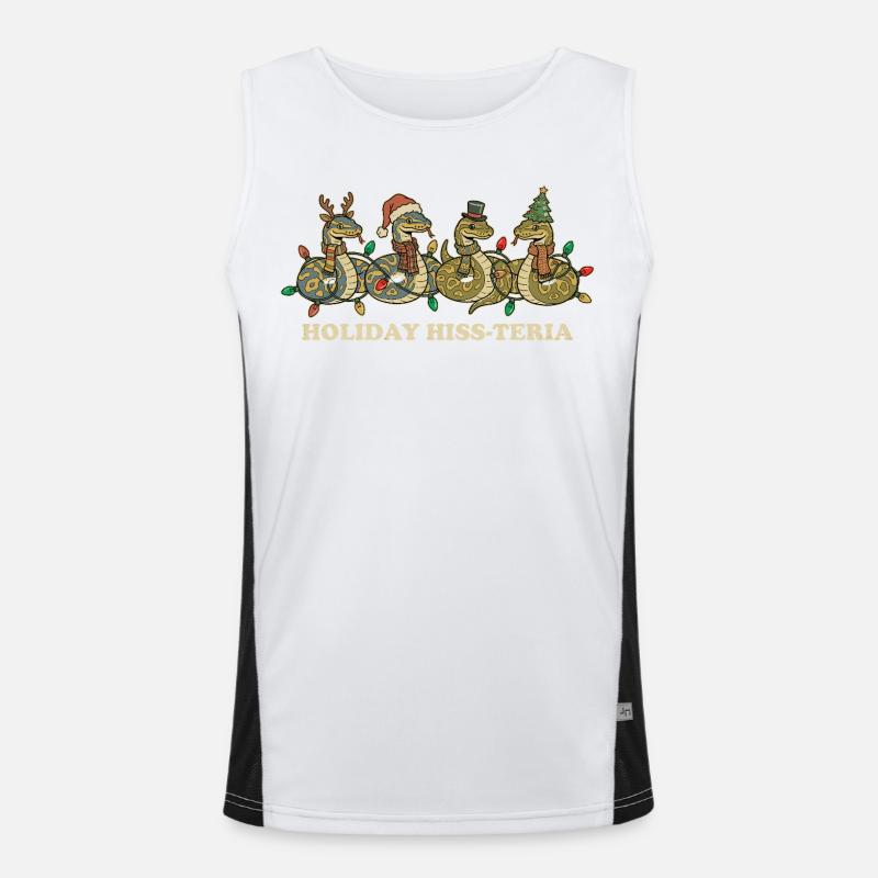 King Python Christmas Lights Gift - Men's Functional Contrast Tank Top  - white/black