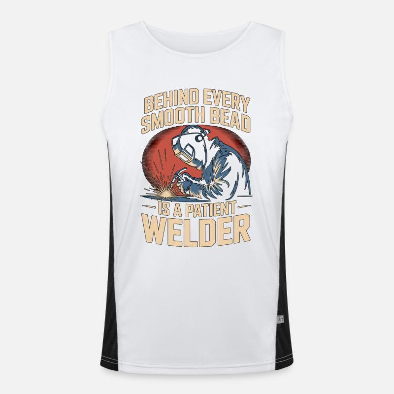 Welder Behind Every Smooth Bead Is Craftsmanship Men's Functional Contrast Tank Top 