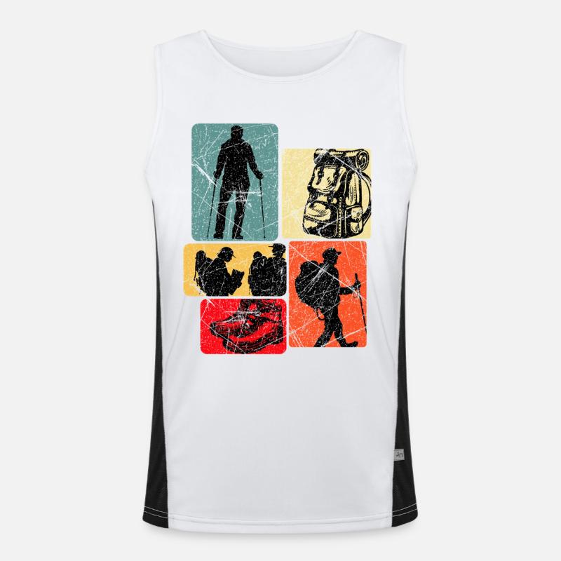 Wanderpfad Collage Funktionelles Kontrast-Tank Top für Männer 