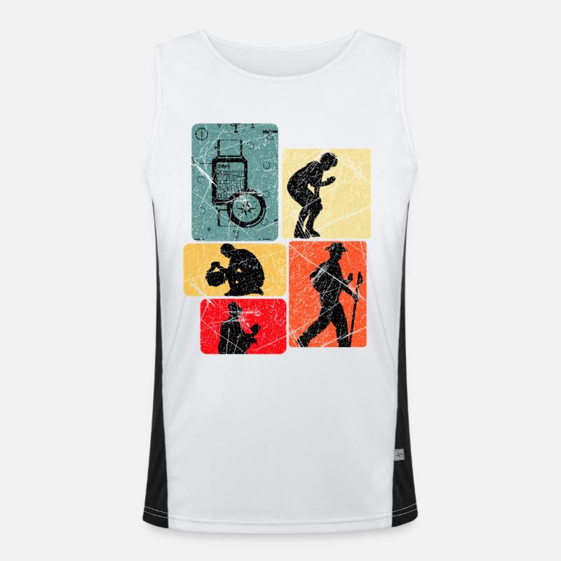 Entdeckerdesign: Expeditionen & Kompass Funktionelles Kontrast-Tank Top für Männer 
