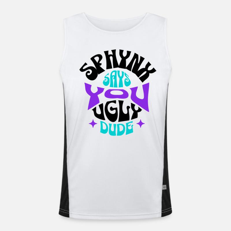 Sphynx Cat Funny Men's Functional Contrast Tank Top 