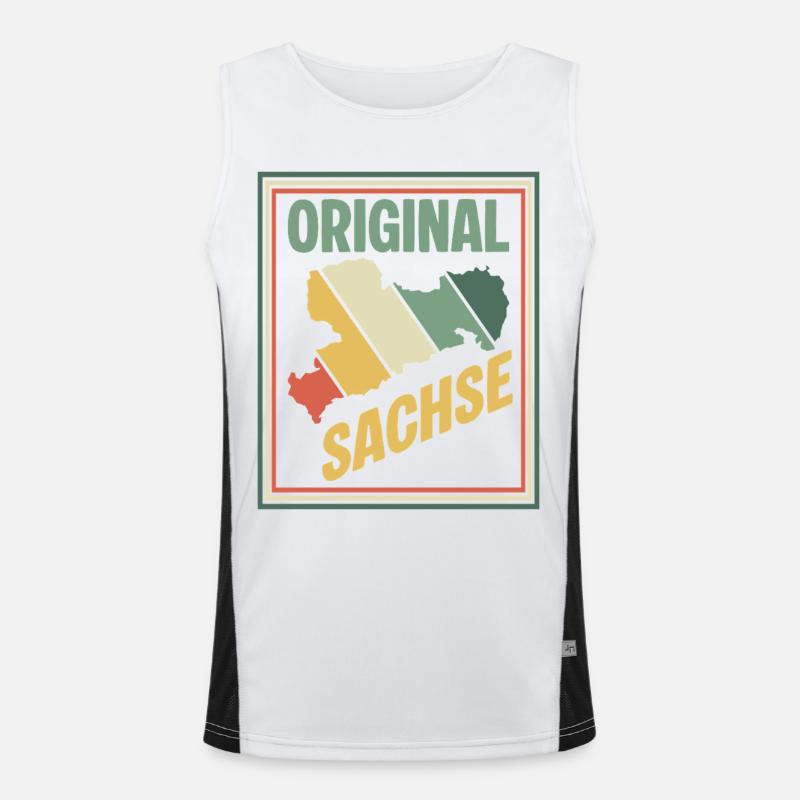 Carte originale de la Saxe Débardeur respirant contrasté Homme 