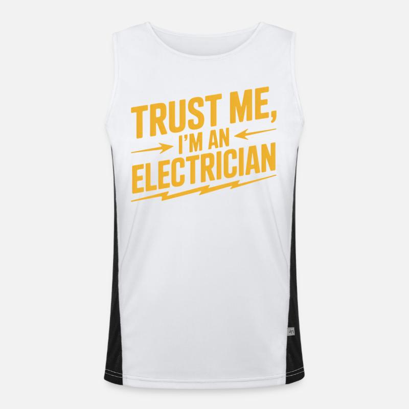 Vertrauen: Ich bin Elektriker Funktionelles Kontrast-Tank Top für Männer 