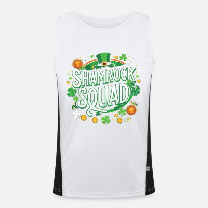 Shamrock Squad: Grünzauber Funktionelles Kontrast-Tank Top für Männer 