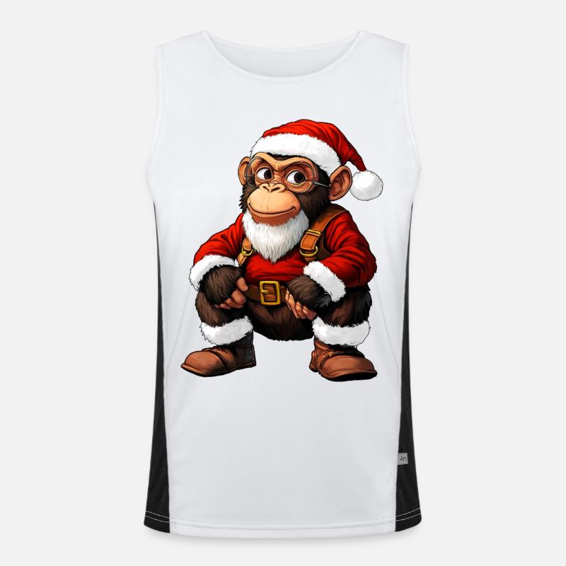 Monkey Christmas Men's Functional Contrast Tank Top 