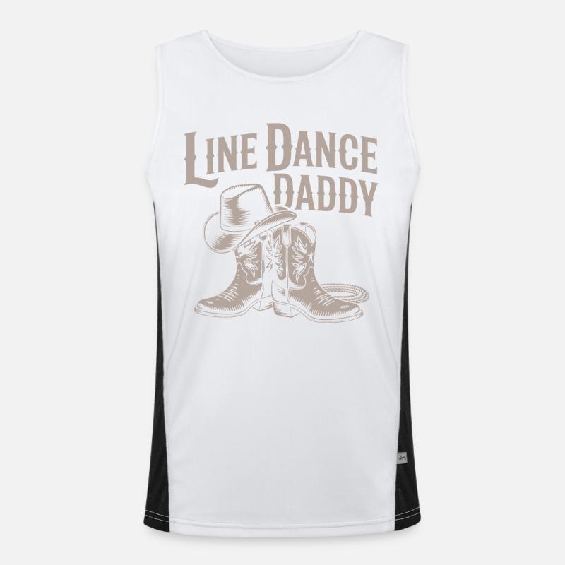 Line Dance Daddy Cowboy Boots Funktionelles Kontrast-Tank Top für Männer 