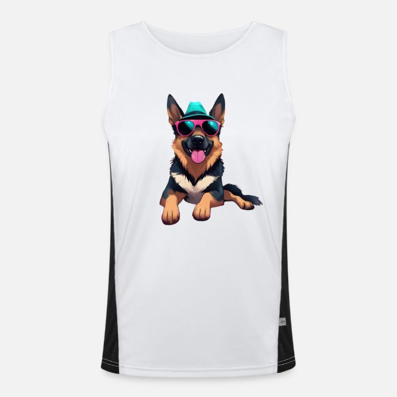 Sunglasses Shepherd Dog Men's Functional Contrast Tank Top 