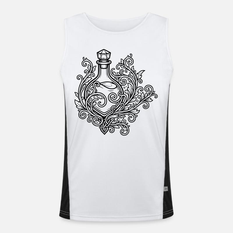 Elixir vial and flowers Men's Functional Contrast Tank Top 