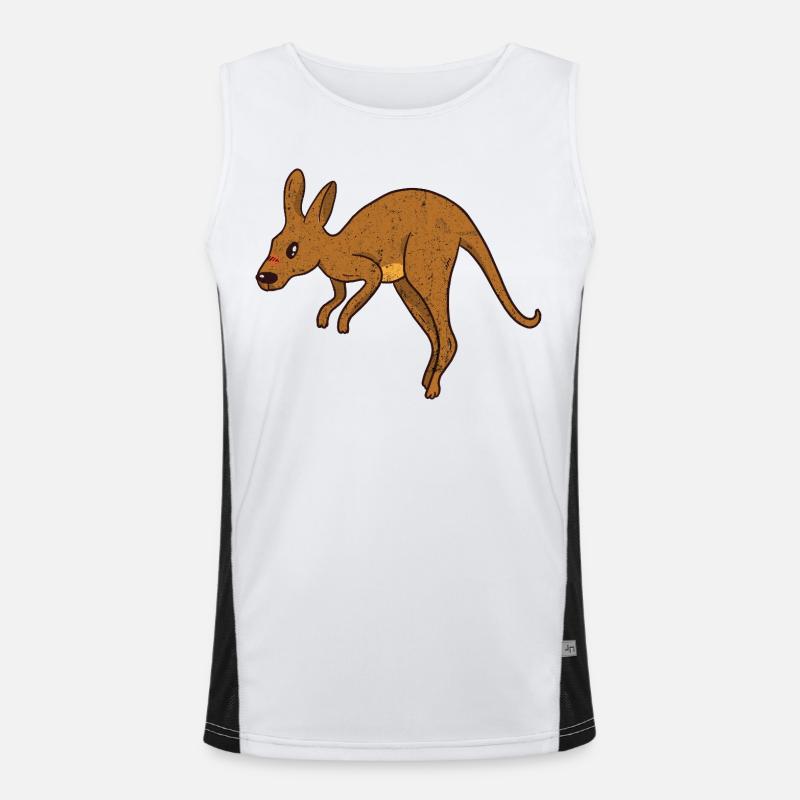 Känguru Vintage Rust-Texture Funktionelles Kontrast-Tank Top für Männer 