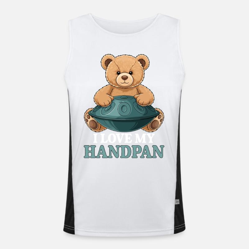 Handpan Teddy Bear Funktionelles Kontrast-Tank Top für Männer 