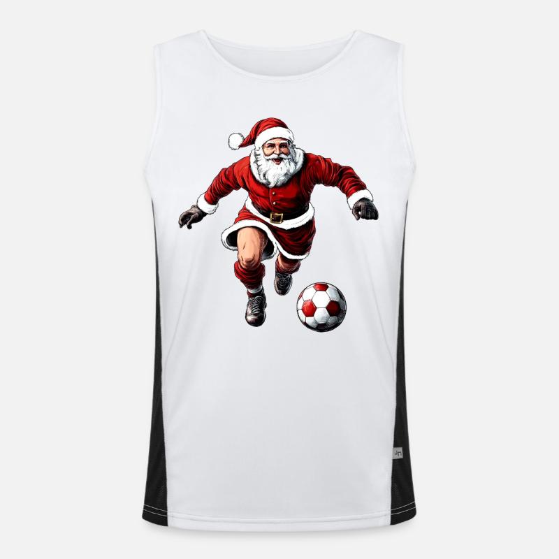 Fussballer Weihnachten Funktionelles Kontrast-Tank Top für Männer 