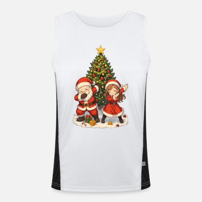 Weihnachts Dab, Santa Squad, Fun Xmas Funktionelles Kontrast-Tank Top für Männer 