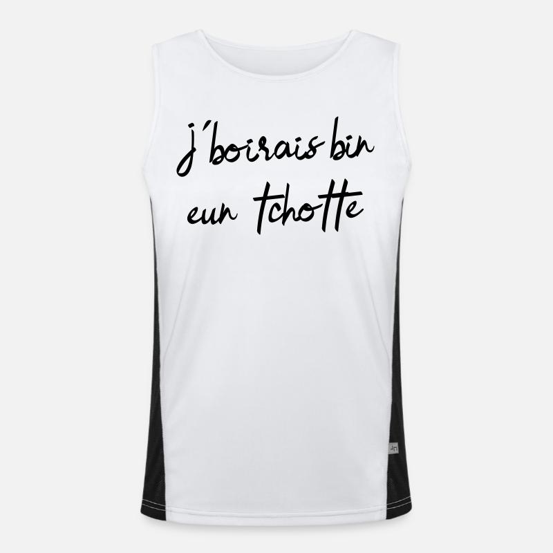 j’boirais bin eun tchotte, humour chti du Nord Débardeur respirant contrasté Homme 