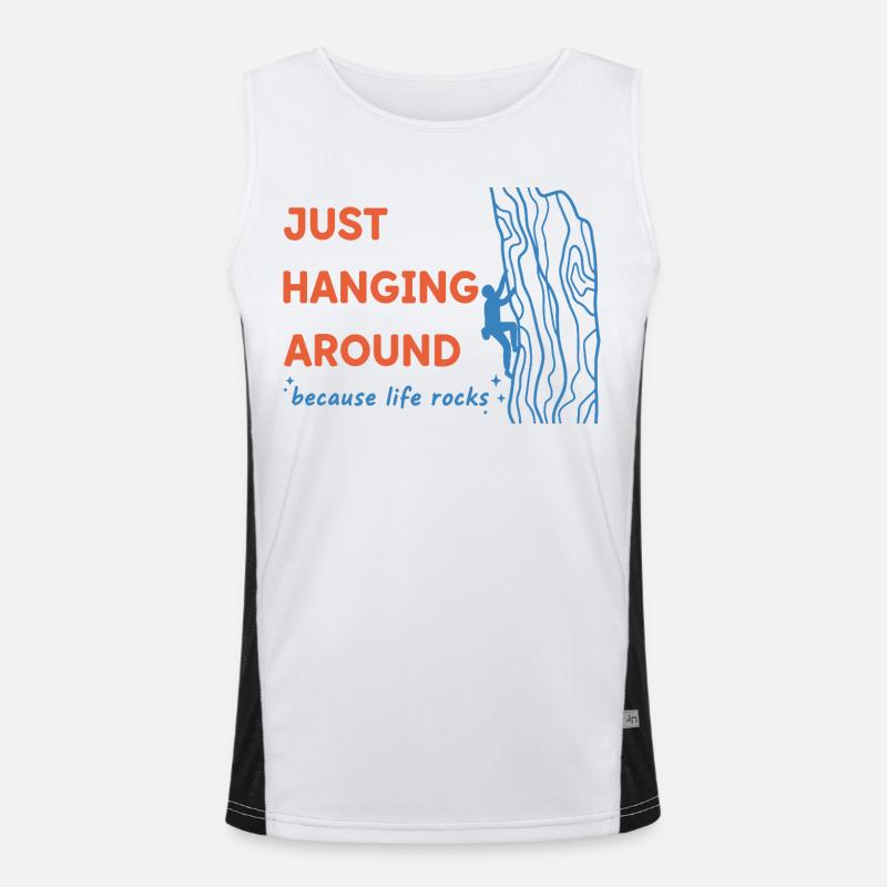 Ich hänge einfach herum, weil das Leben beim Klettern rockt Funktionelles Kontrast-Tank Top für Männer 