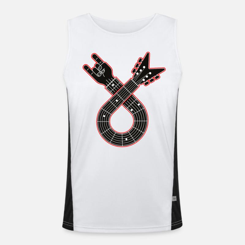 Guitar Loop with Finger Horns Men's Functional Contrast Tank Top 