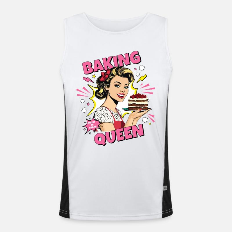 Baking Cake Baking Queen Baking Fairy Baker Pop Art Men's Functional Contrast Tank Top 