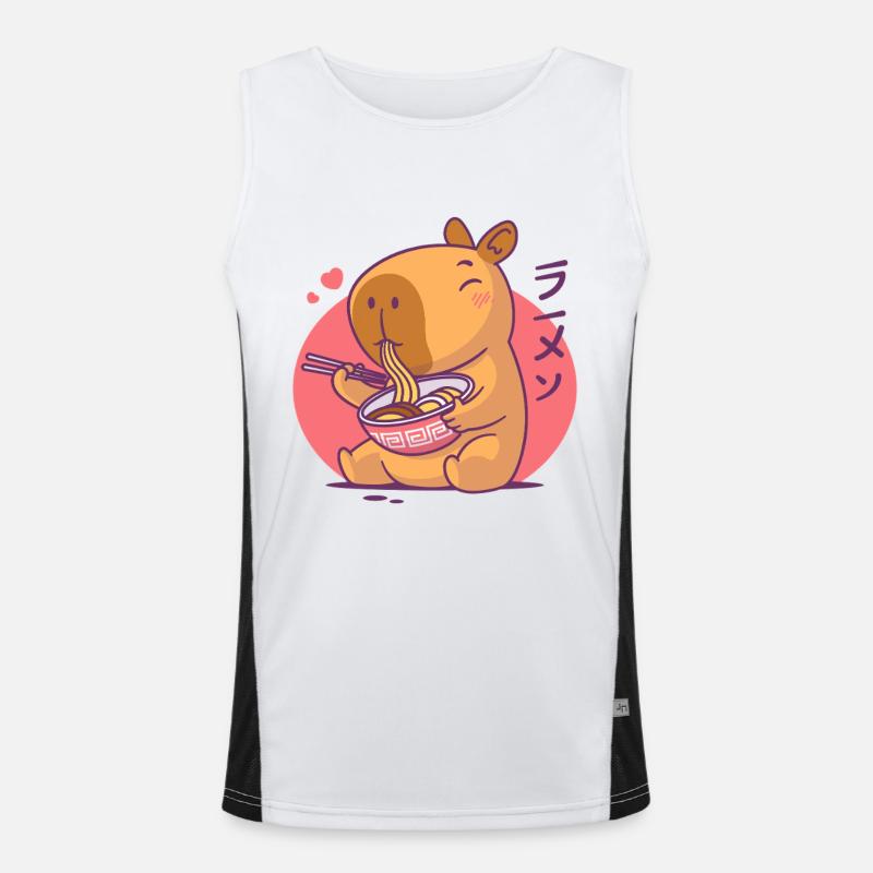 Capybara Ramen-Liebhaber Funktionelles Kontrast-Tank Top für Männer 