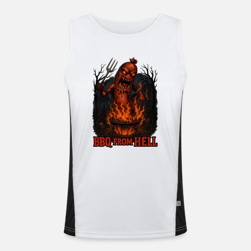 BBQ From Hell Men's Functional Contrast Tank Top 