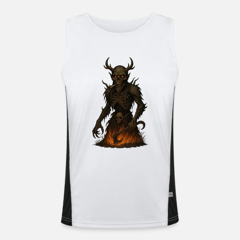 Forest Demon Skull Funktionelles Kontrast-Tank Top für Männer 