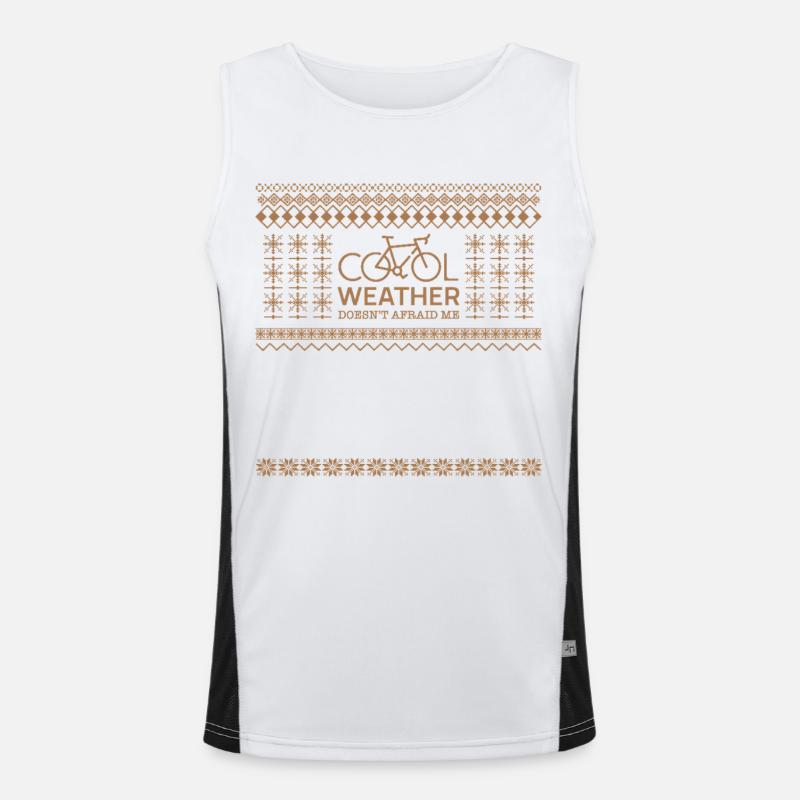 Jacquard Pattern Cycling for Winter - Men's Functional Contrast Tank Top  - white/black
