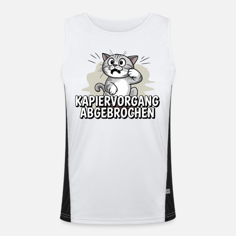 Copying process aborted – cat confused - Men's Functional Contrast Tank Top - white/black
