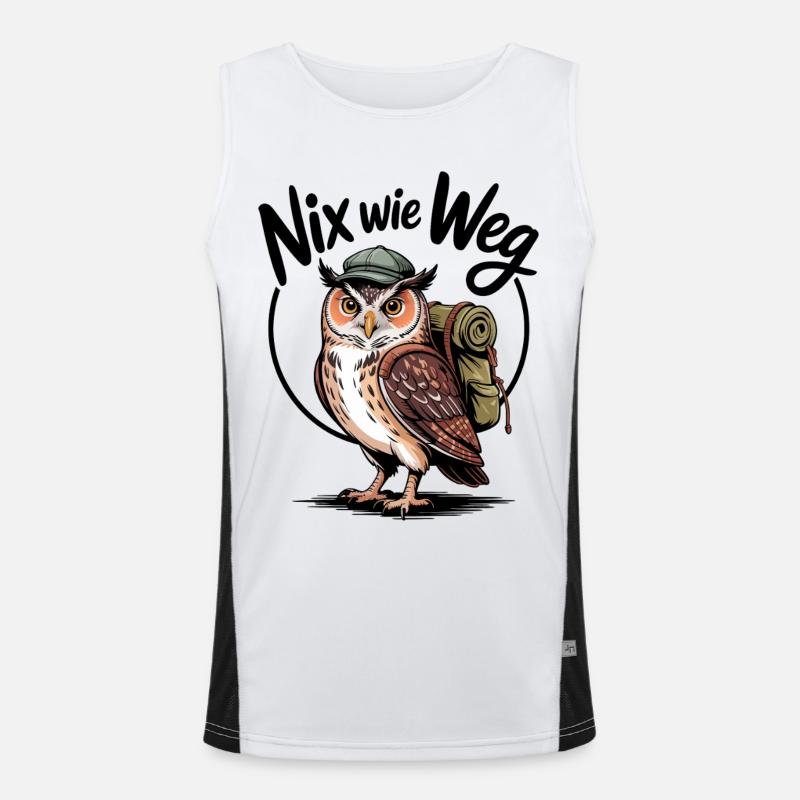 Wandering owl with backpack Men's Functional Contrast Tank Top 