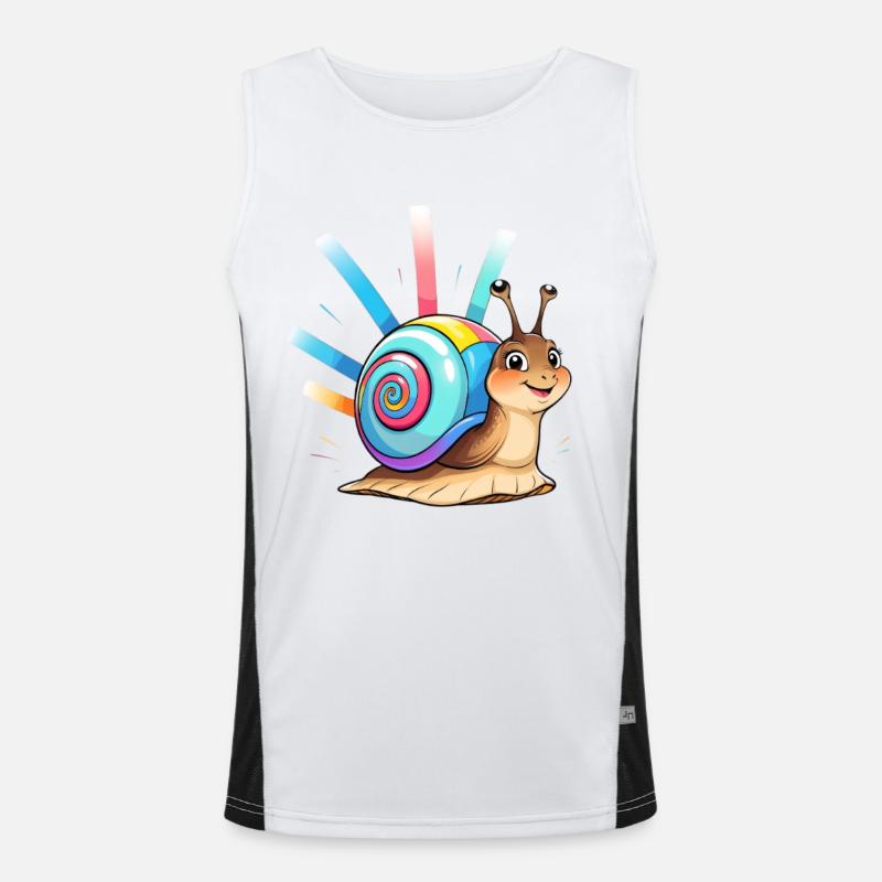 Explosion de couleurs d’escargot arc-en-ciel Débardeur respirant contrasté Homme 