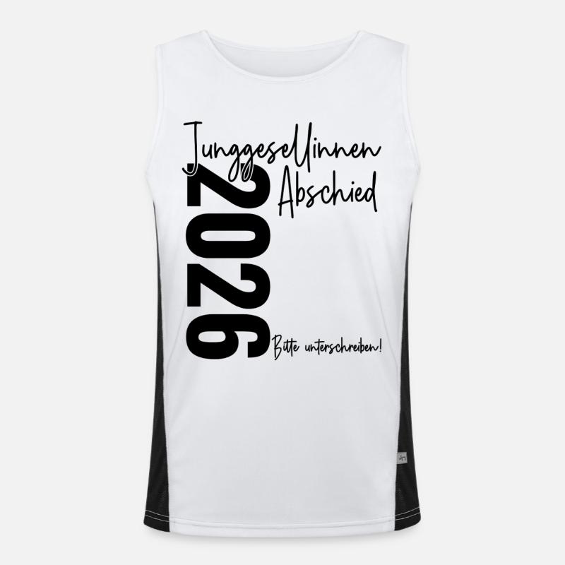 Junggesellinnenabschied 2026 Bitte unterschreiben! Funktionelles Kontrast-Tank Top für Männer 