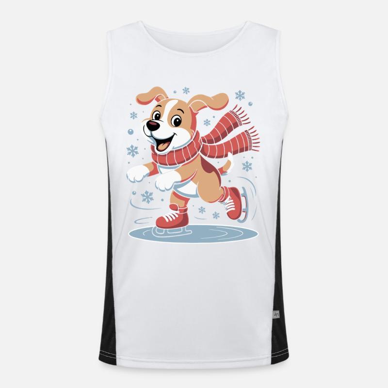 Winterhund Skate-Spass Funktionelles Kontrast-Tank Top für Männer 