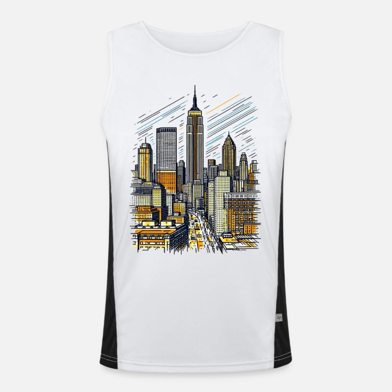 Skyline de New York Débardeur respirant contrasté Homme 